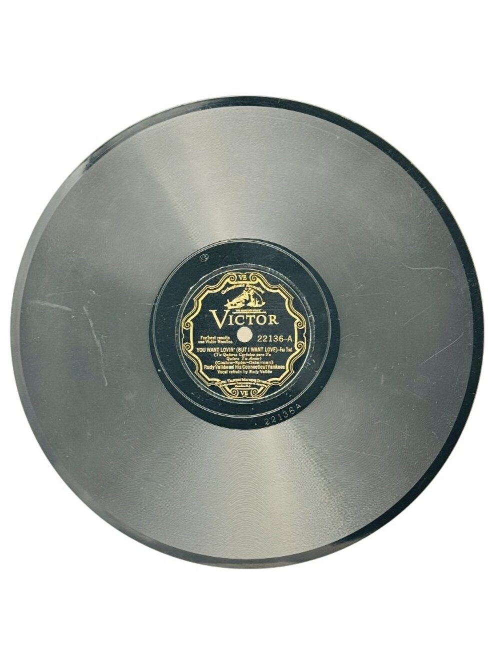 Rudy Vallée You Want Lovin 10in Shellac 78 RPM Victor 22136